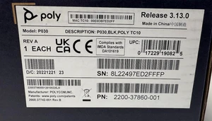 Poly 2200-37860-001 TC10 Touch Panel for Scheduling & Meeting Control (Black) - Picture 1 of 4