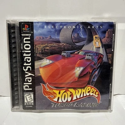 Hot Wheels: Turbo Racing (Sony PlayStation 1,PS1,1999) Black Label-Complete-CIB - Image 1 of 4