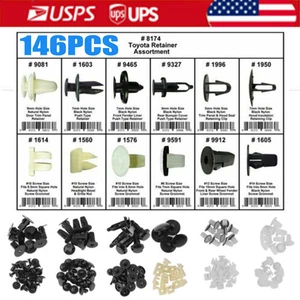 146Pcs Fit For Toyota Lexus Fender Door Hood Bumper Car Body Retainer Clips Kit - Picture 1 of 22
