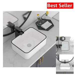 Stylish Compact 16"x12" Rectangular Vessel Sink - Perfect for Powder Rooms - Picture 1 of 9