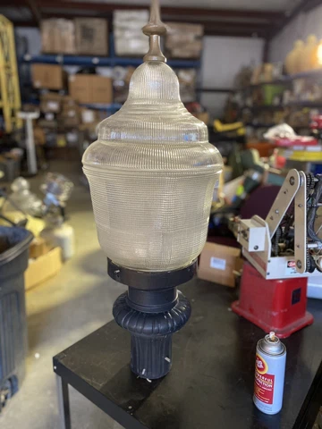 Vintage Holophane 36” Luminaire Glass Street Light Lamp, Street Light, LED NYC Cover
