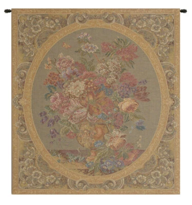 Jarrón de composición floral de bodegón de alta calidad tapiz italiano crema Foto 1 de 4