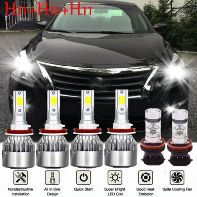 For 2007-2018 Nissan Altima Combo LED Headlight High/Low & Fog light bulbs Kit - Image 1 of 4