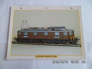 CARTE FICHE TRAIN AE 6/8 BLS ROCO EN HO - Picture 1 of 1
