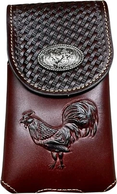 7" ROOSTER WESTERN LEATHER POUCH BELT LOOP HOLSTER CELL PHONE CASE UNIVERSAL - Image 1 of 4