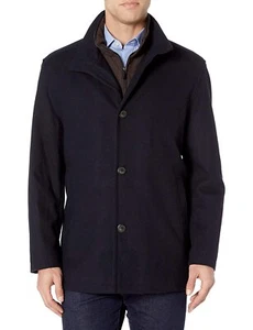 LONDON FOG Men's Wool Blend Car Coat with Bib - Picture 1 of 6
