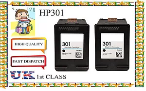 2 Remanufactured hp301 High Capacity& Quality Inkjet Cartridges hp nonoriginal - Picture 1 of 1