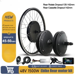 48V 1500W Electric Bicycle Conversion Kit Rear Gearless Hub Motor Wheel - Picture 1 of 26