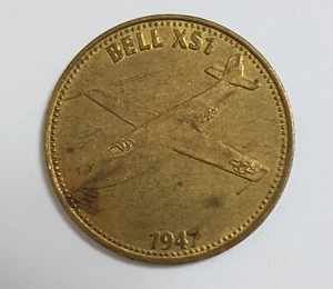 SHELL TOKEN 1947 BELL XS1 FIGHTER JET VINTAGE - Bild 1 von 2
