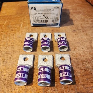 6 - Thomas & Bett 54168- 5/16" Hole Lugs, 4/0 AWG Purple Die Code 54 SHIPS FREE - Picture 1 of 3