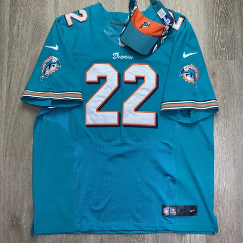 🔥Miami Dolphins Nike On Field Reggie Bush 22 Stitched Jersey Aqua Adult Size 52 Cover