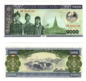 1996 Laos P32d 1000 kip Banknote UNC - Picture 1 of 1