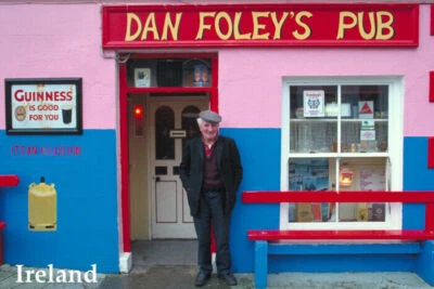 DAN FOLEY'S PUB BEER GUINNESS GOOD FOR YOU ANNASCAUL KERRY IRELAND POSTER REPRO - Image 1 of 3