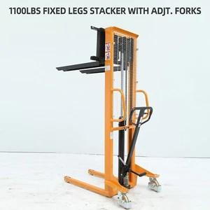 APOLLOLIFT Manual Stacker 1100lbs Push Walkie Stacker Fixed Leg Stacker Forklift - Picture 1 of 6
