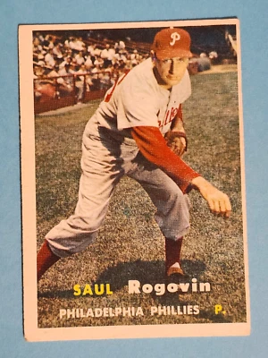 1957 Topps Saul Rogovin Philadelphia Phillies #129 VG+ ⚾ - Image 1 of 4