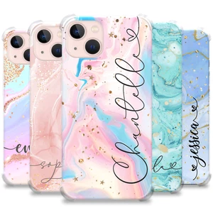 Personalisierte Handyhülle Marmor Stoßfest Cover für iPhone 13 12 11 Xr 15 14 XS - Bild 1 von 19