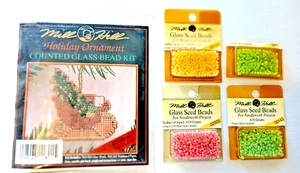 lot 5 Mill Hill KIT  H1 SLEIGH Holiday Ornament & 4 paks BEADS - Picture 1 of 4