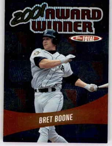 Topps Total 2001 ganador del premio Bret Boone 2002 inserto de lámina MLB PWE Mariners #8 - Imagen 1 de 2