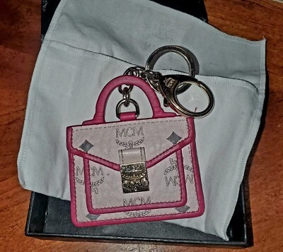 *RARE FIND*  MCM Pink Visetos Ring Key Chain Bag Charm in GREAT condition - Image 1 of 4