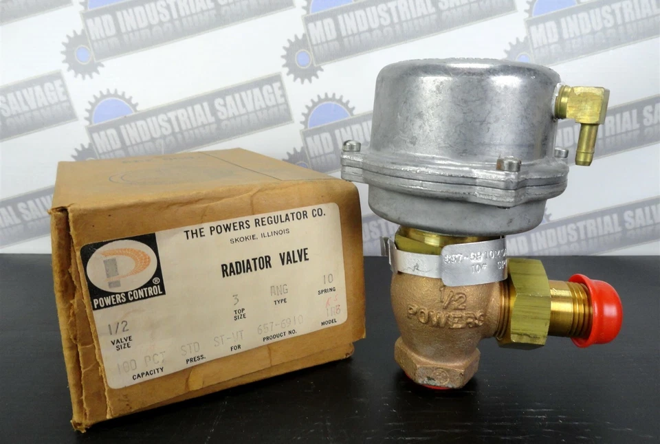 CONTROL DE POTENCIA - 657-6910 Modelo 1R7RS VÁLVULA RADIADOR 1/2" - ANG, 10 Muelles (NUEVO) Foto 1 de 4