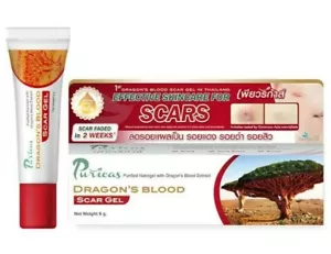 Puricas Dragon's Blood Gel Remove Keloid Surgery Acne Scars Red Mark Spot 8g/20g - Picture 1 of 8