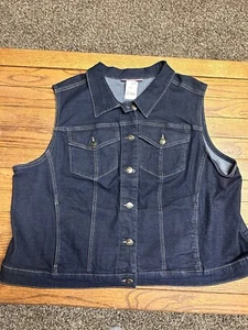 Woman Within, Casual Sleeveless Denim Jacket, Women's Sz 20W 2X (NWT) - Picture 1 of 7