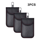 3pcs Faraday Pouch Security For Car Key Carbon Fiber LeatherBlocking
