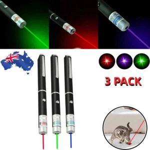 3PCS Laser Pointer Pen For Cat Dog Pet Green Blue Red Light Visible Beam Lazer - Picture 1 of 10