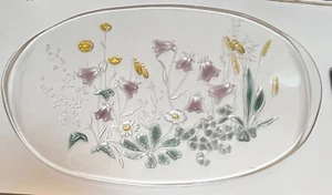 Beautiful Vintage MIKASA Studio Nova Crystal Cinderella Floral OBLONG TRAY 16" - Picture 1 of 14