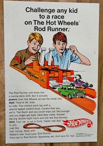 VINTAGE 1970 REDLINE HOT WHEELS ROD RUNNER RACE SET ADVERTISEMENT - Picture 1 of 1
