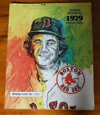 1979 Boston Red Sox Scorebook Magazine Program - Fred Lynn On Cover - Image 1 of 3
