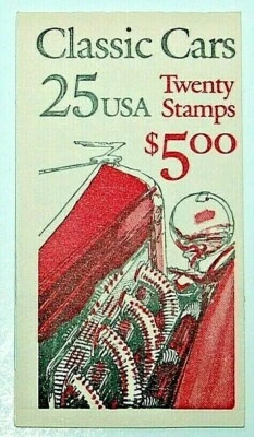US BOOKLET SC BK164 20/25¢ CLASSIC CARS STAMPS~1988~USPS SEALED~MNH/OG  - Image 1 of 2