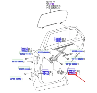 LEXUS NX MK1 Rear Left Door Window Control Motor 8572078021 NEW GENUINE - Image 1 of 2