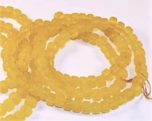 Glas Krähe Perlen, 9 mm, gelb durchscheinend Pony Roller Basteln, 100 pro Strang - Bild 1 von 2