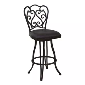 30 Espresso Iron Swivel Bar Height Bar Chair - Picture 1 of 1