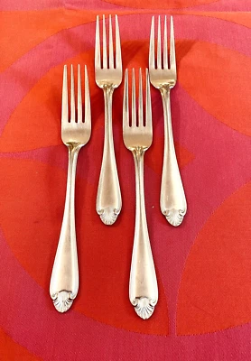 普法尔茨格拉夫比斯坎风扇尖轮廓边缘韩国不锈钢4餐叉7 3/8 — 第 1/4 张图片