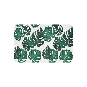 Manta de lanzamiento de sherpa de diseño de hojas de plantas Tropical Monstera - Imagen 1 de 7