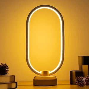 Modern Desk lamp LED Wood Table Lamp Night Light Creative Home Decor Unique Gift - Picture 1 of 5