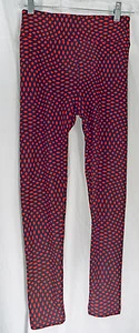 Women's LuLaRoe OS One Size Leggings Black & Red Diamond NEW - Picture 1 of 3
