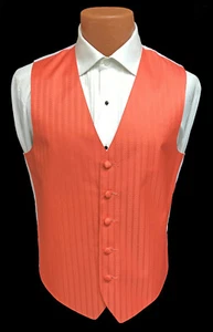 Men's Zelente Orange Tuxedo Vest Fullback Summer Wedding Groom Formal Prom - Picture 1 of 6