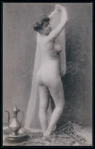 Fotograbado harén Big Butt mujer desnuda francesa original antigua postal de los años 1910 - Imagen 1 de 2