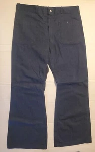 Vintage 70s Seafarer Sailors Bell-Bottoms Flared Pants (36x30) Blue TALON Read - Picture 1 of 9