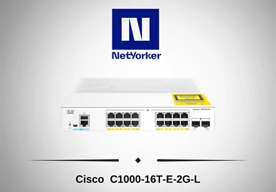 Cisco Refresh C1000-16T-E-2G-L 16Port Smart Eligible Gigabit Ethernet Switch - Image 1 of 4