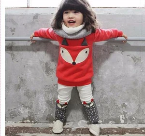 2pcs Baby Girls Cartoon Fox T-Shirt + Pants Set Kids Casual Clothes Outfits - Picture 1 of 9