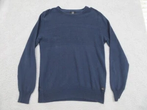 Quicksilver Sweater Mens M Blue Crew Neck Pullover Textured Casual Basic Casual - Picture 1 of 19