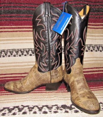 Botas de Vaquero Mujer Vintage Panhandle Delgadas Tostadas/Negras Lagarto 6 C NUEVAS con Caja Foto 1 de 4