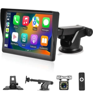 Android Auto Apple CarPlay Tragbar 7 Zoll Autoradio Bluetooth USB TF mit Kamera - Bild 1 von 16