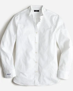Marie Marot x J. Crew Poplin Tuxedo White Shirt Menswear Blouse Preppy - 2 - Picture 1 of 7