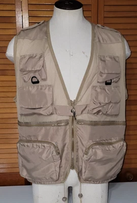 Humvee Men’s Khaki Safari Fishing Camping Utility Vest Outdoor LARGE - Image 1 of 4