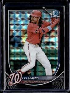 Bowman Chrome #20 CJ Abrams 2025 refractor geométrico negro ¡1/10! Nacionales - Imagen 1 de 2
